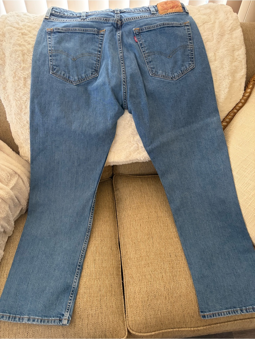 Levi's Medium Blue Straight Jeans with Back Pockets 38x30